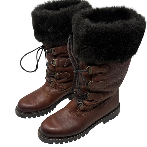 Vintage Sorel Leather Faux Fur-Lined Boots - Picture 2 of 8